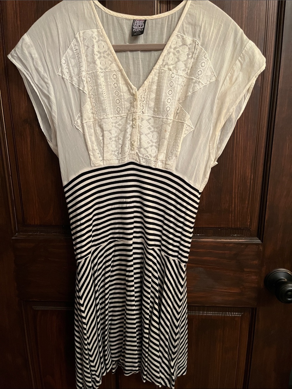 Free People Cotton Black and White Dress